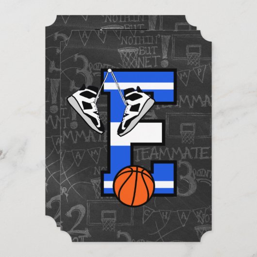 Gepersonaliseerde Initiaal basketbal letter E Kaart (Voorkant / Achterkant)
