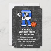 Gepersonaliseerde Initiaal basketbal letter R Kaart (Achterkant)