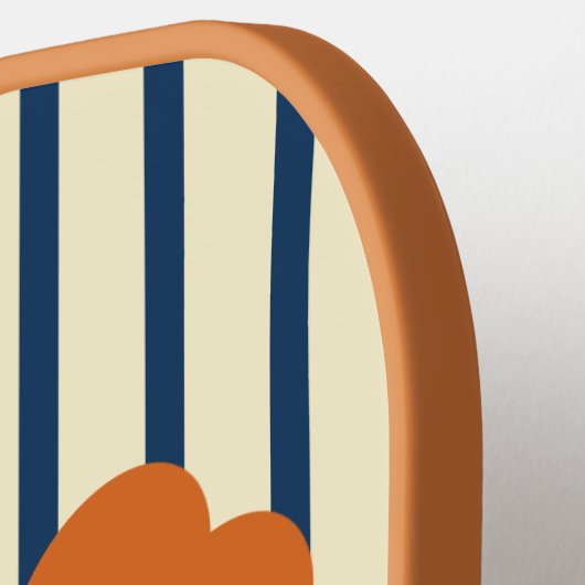 Gepersonaliseerde Initiaal Bloemen Strepen Multico Pickleball Paddle (Links Detail)