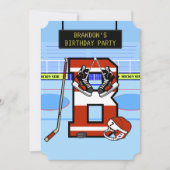 Gepersonaliseerde Initiaal letter B IJshockey Kaart (Voorkant)