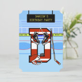 Gepersonaliseerde Initiaal letter D ijshockey Kaart (Staand voorkant)