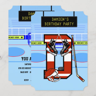 Gepersonaliseerde Initiaal letter D ijshockey Kaart