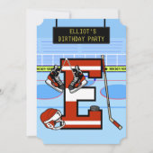 Gepersonaliseerde Initiaal letter E ijshockey Kaart (Voorkant)