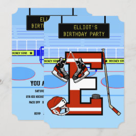 Gepersonaliseerde Initiaal letter E ijshockey Kaart