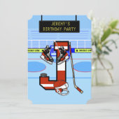 Gepersonaliseerde Initiaal letter J Ice Hockey Kaart (Staand voorkant)