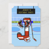 Gepersonaliseerde Initiaal letter J Ice Hockey Kaart (Voorkant)