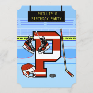 Gepersonaliseerde Initiaal letter P Ice Hockey Kaart