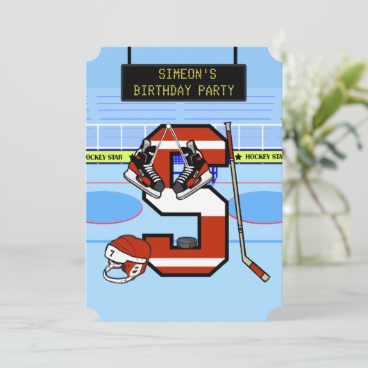 Gepersonaliseerde Initiaal letter S IJshockey Kaart (Staand voorkant)