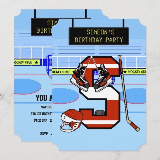 Gepersonaliseerde Initiaal letter S IJshockey Kaart (Voorkant / Achterkant)