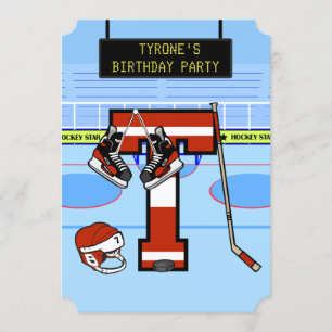 Gepersonaliseerde Initiaal letter T ijshockey Kaart