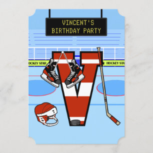 Gepersonaliseerde Initiaal letter V ijshockey Kaart