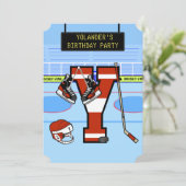 Gepersonaliseerde Initiaal letter Y ijshockey Kaart (Staand voorkant)