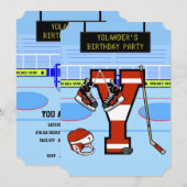 Gepersonaliseerde Initiaal letter Y ijshockey Kaart (Voorkant / Achterkant)