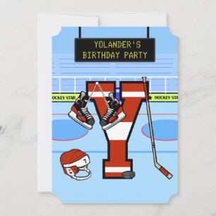 Gepersonaliseerde Initiaal letter Y ijshockey Kaart