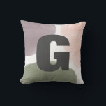 Gepersonaliseerde Initiaal Moderne Waterverf cirke Kussen<br><div class="desc">Modern. Minimaal. Dit collectie gebruikt een tuinpalet van sage,  druiven en roos om een elegant te creëer die je huis zoekt.</div>