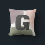 Gepersonaliseerde Initiaal Moderne Waterverf cirke Kussen<br><div class="desc">Modern. Minimaal. Dit collectie gebruikt een tuinpalet van sage,  druiven en roos om een elegant te creëer die je huis zoekt.</div>