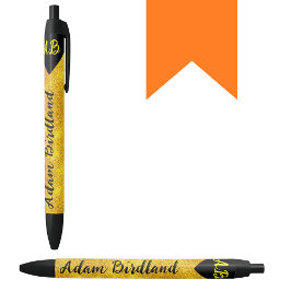 Gepersonaliseerde Initiaal Monogram Naam, Luxe Gol Zwarte Inkt Pen