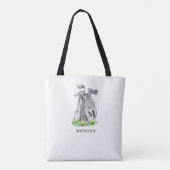 Gepersonaliseerde Initiaal naam Monogram Golf Tote Bag (Achterkant)