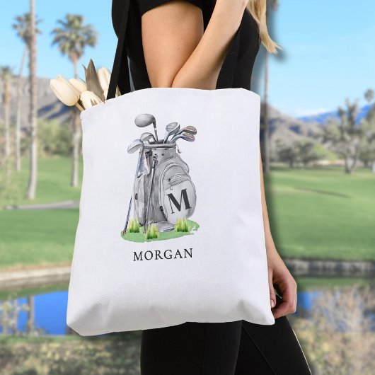 Gepersonaliseerde Initiaal naam Monogram Golf Tote Bag