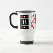 Gepersonaliseerde initiaal naam rood zwart reisbeker (Links)