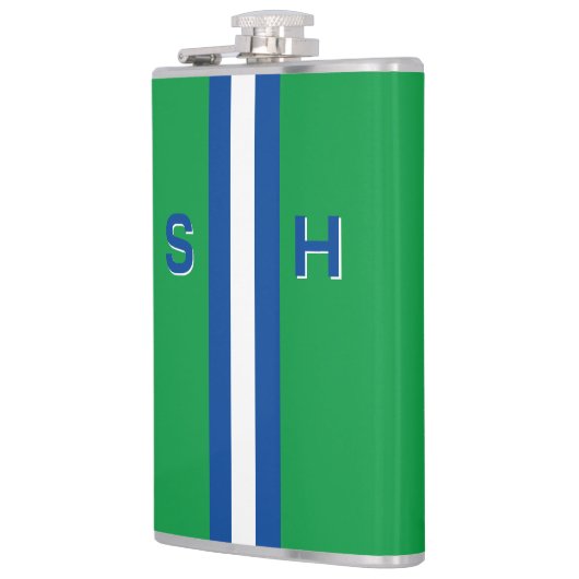 Gepersonaliseerde initiaal streep heupfles (Links)