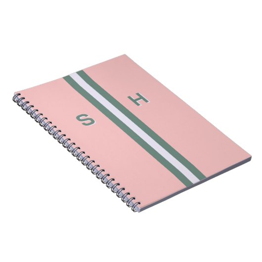 Gepersonaliseerde initiaal streep notitieboek (Rechterzijde)