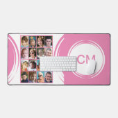 Gepersonaliseerde initialen 16 foto roze bureaumat (Keyboard & Muis)