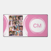 Gepersonaliseerde initialen 16 foto roze bureaumat (Voorkant)