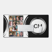 Gepersonaliseerde initialen 16 foto zwart bureaumat (Keyboard & Muis)