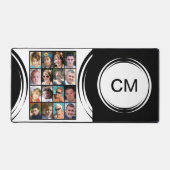 Gepersonaliseerde initialen 16 foto zwart bureaumat (Voorkant)