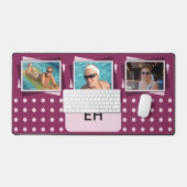 Gepersonaliseerde initialen 3 foto polka dots maro bureaumat (Keyboard & Muis)