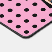 Gepersonaliseerde initialen 3 foto polka dots roze bureaumat (Hoek)