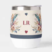 Gepersonaliseerde initialen bloemenhartjes rood bl (Links)