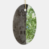 Gepersonaliseerde Initialen die in een boompark zi Keramisch Ornament (Rechts)