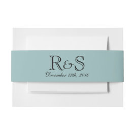 Gepersonaliseerde Initialen en Date Blue Belly Ban Uitnodigingen Wikkel