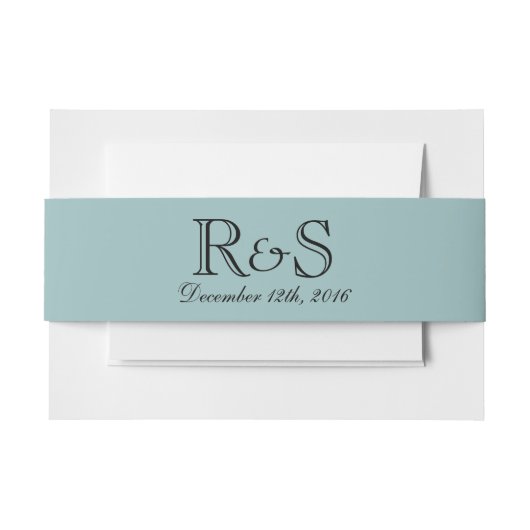 Gepersonaliseerde Initialen en Date Blue Belly Ban Uitnodigingen Wikkel (Voorkant Voorbeeld)