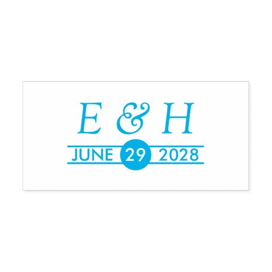 Gepersonaliseerde Initialen en datum Zelfinktende Stempel (Design)