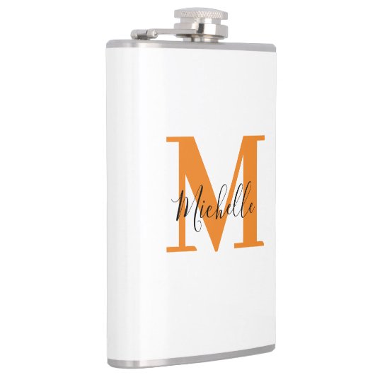 Gepersonaliseerde Initialen en naam Monogram Heupfles (Rechts)