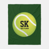 Gepersonaliseerde Initialen Groene Tennis Ball Fleece Deken (Voorkant)