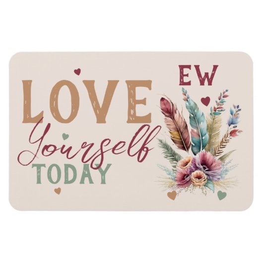 Gepersonaliseerde initialen houden vandaag van jez magneet (Horizontaal)