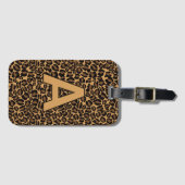 Gepersonaliseerde initialen Leopard dierenprint Bagagelabel (Voorkant (horizontaal))