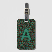 Gepersonaliseerde initialen Leopard dierenprint Bagagelabel (Voorkant (verticaal))