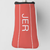 Gepersonaliseerde Initialen Monogrammed Red Protec Golfheadcover (Draai 90)