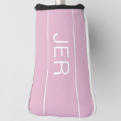 Gepersonaliseerde Initialen Monogrammed Roze Besch Golfheadcover (Draai 90)