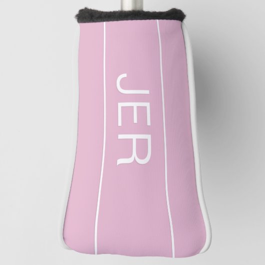 Gepersonaliseerde Initialen Monogrammed Roze Besch Golfheadcover (Draai 90)