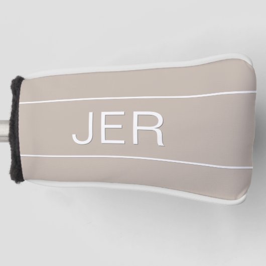 Gepersonaliseerde Initialen Monogrammed Tan Statem Golfheadcover (Voorkant)