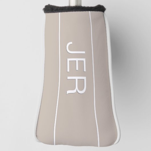 Gepersonaliseerde Initialen Monogrammed Tan Statem Golfheadcover (Draai 90)