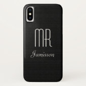 Gepersonaliseerde Initialen MR. Black HIS Case-Mate iPhone Case (Achterkant)