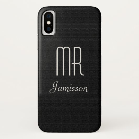 Gepersonaliseerde Initialen MR. Black HIS Case-Mate iPhone Case (Achterkant)