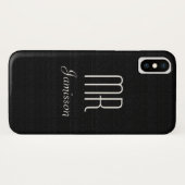 Gepersonaliseerde Initialen MR. Black HIS Case-Mate iPhone Case (Achterkant (horizontaal))